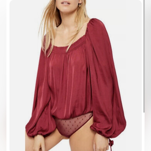 Free People Tops - Free People Another Round Balloon Sleeve Bodysuit